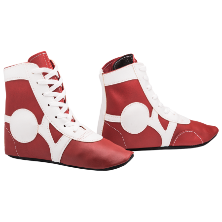 Купить Обувь для самбо SM-0102, кожа, красный Rusco в Мариинске 
